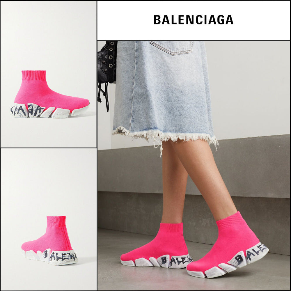【BALENCIAGA】Speed 2.0 Graffiti Recycled Knit Sneaker