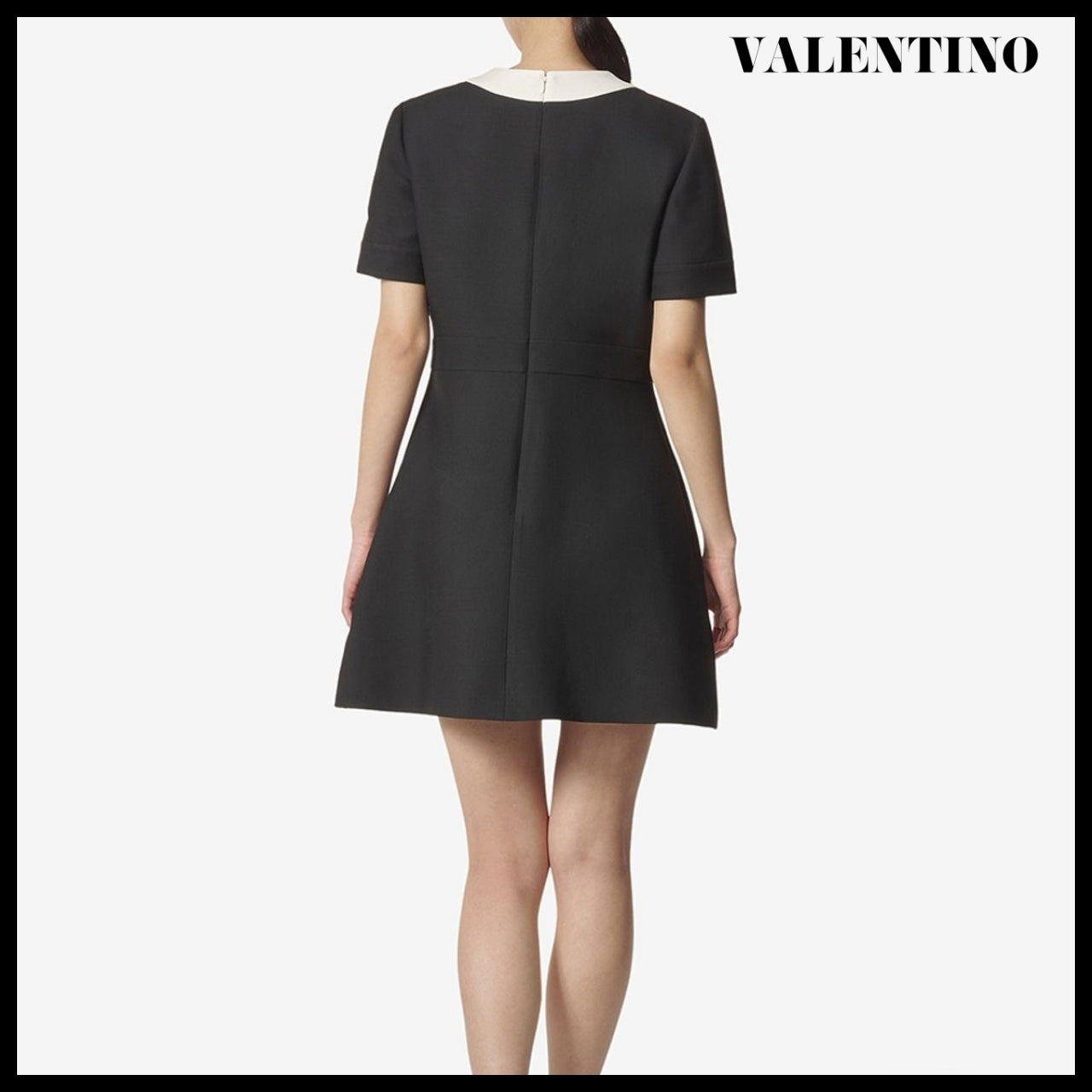 【VALENTINO】Bow Two Tone Dress Nero