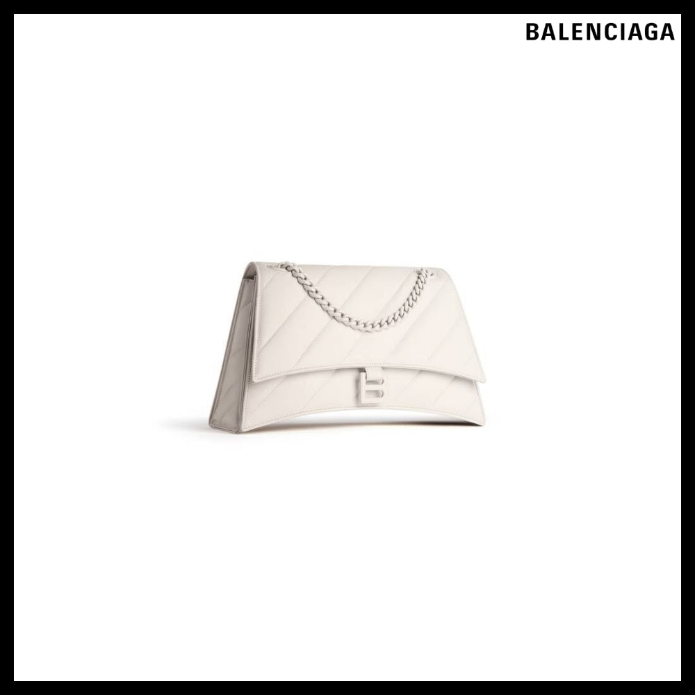 【BALENCIAGA】Women's Crush Medium Chain Bag Quilted inBeige
