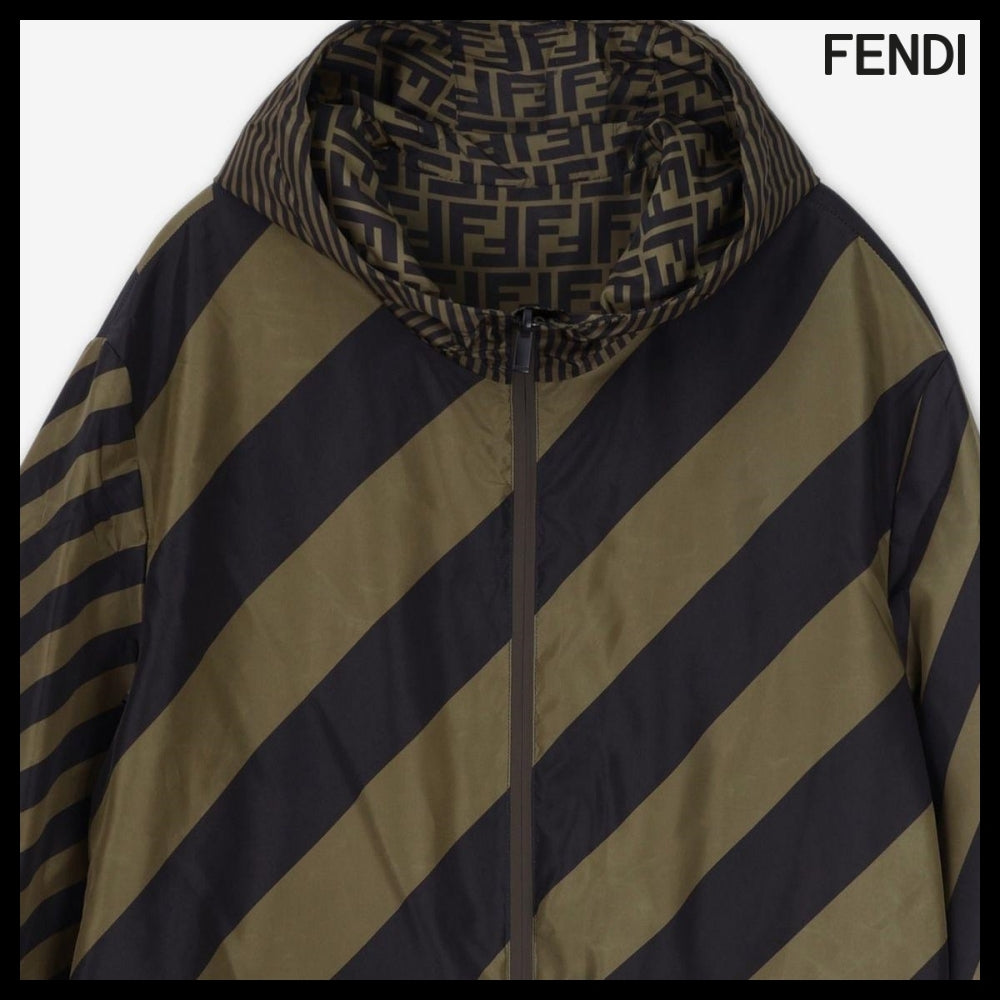 【FENDI】FF ナイロン ウィンドブレーカー ジャケット ブラウン