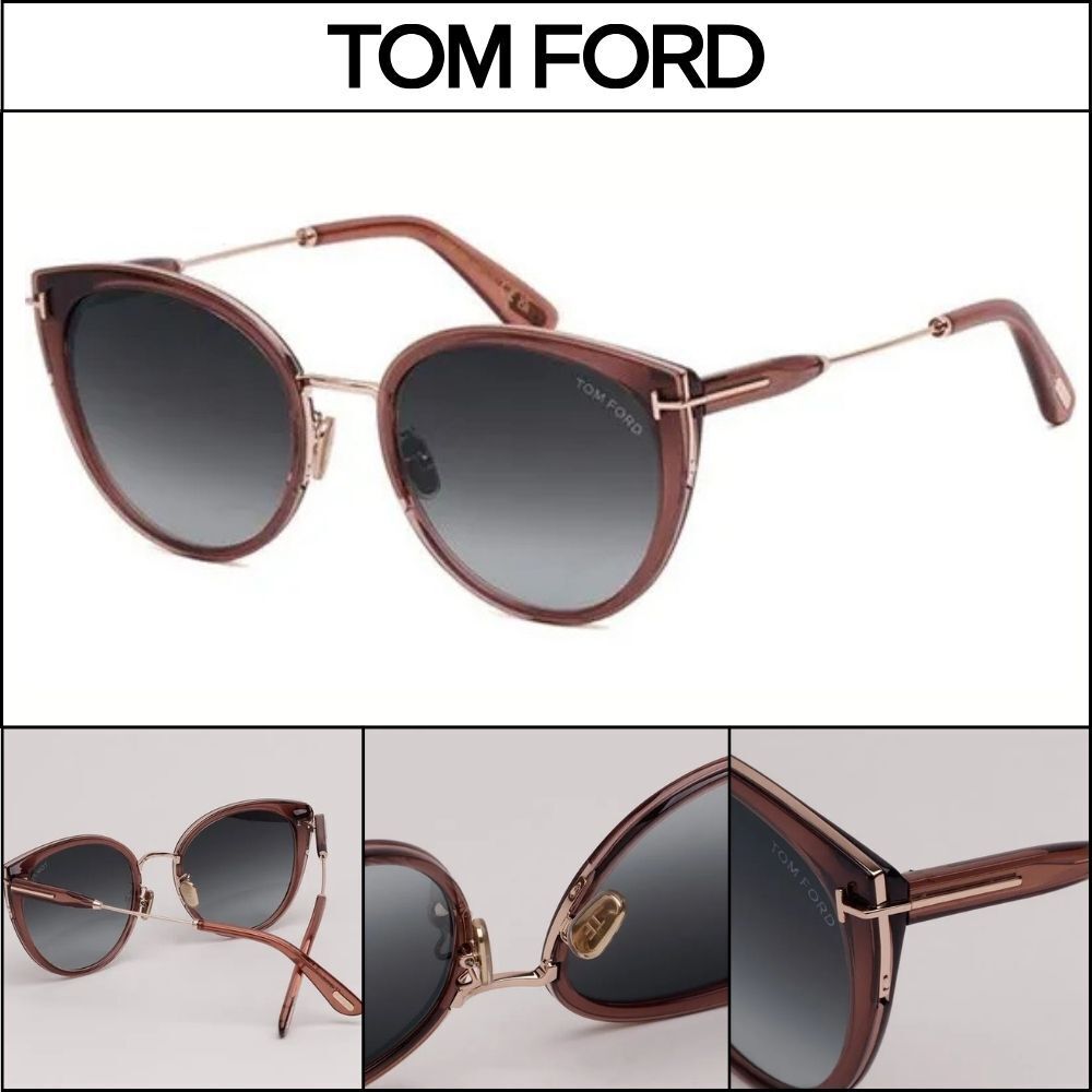 【TOM FORD】Cat-Eye Semi-Transparent Horn-Rimmed Sunglasses