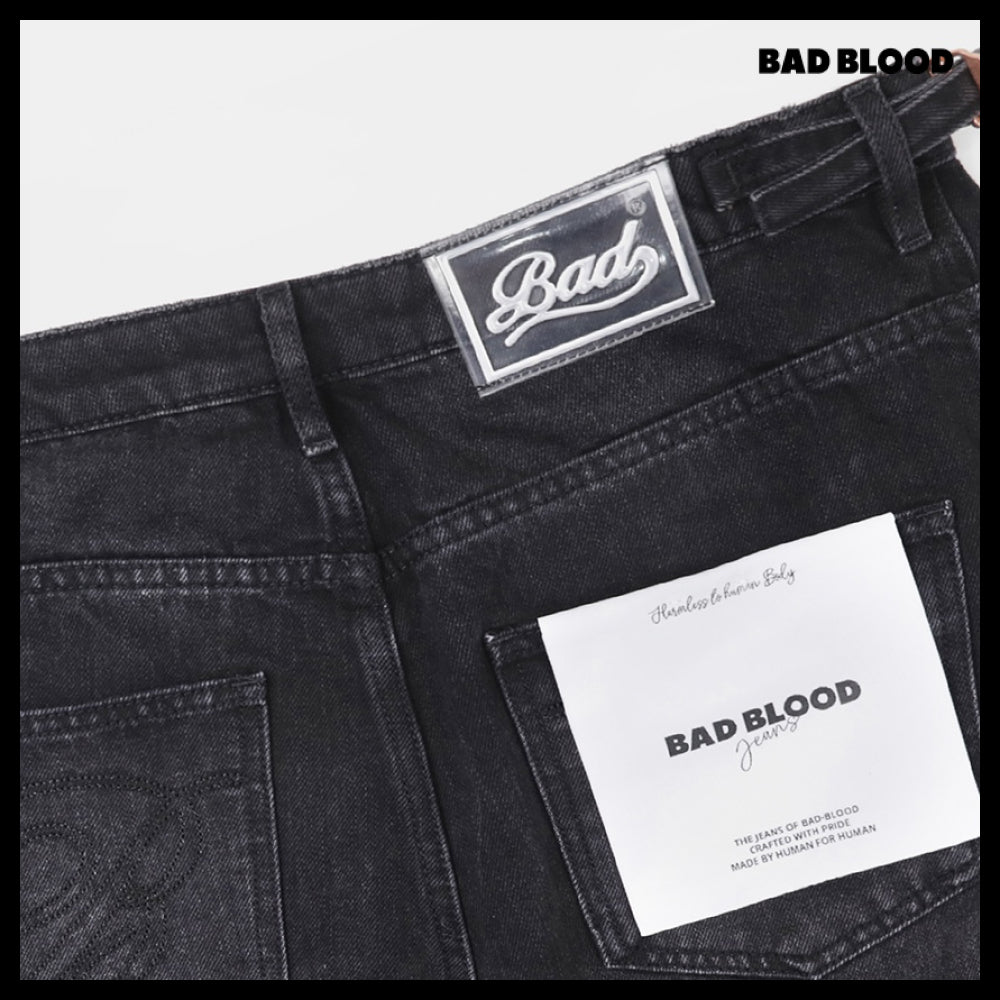 【BADBLOOD】Charlie Barrel Jeans - Black