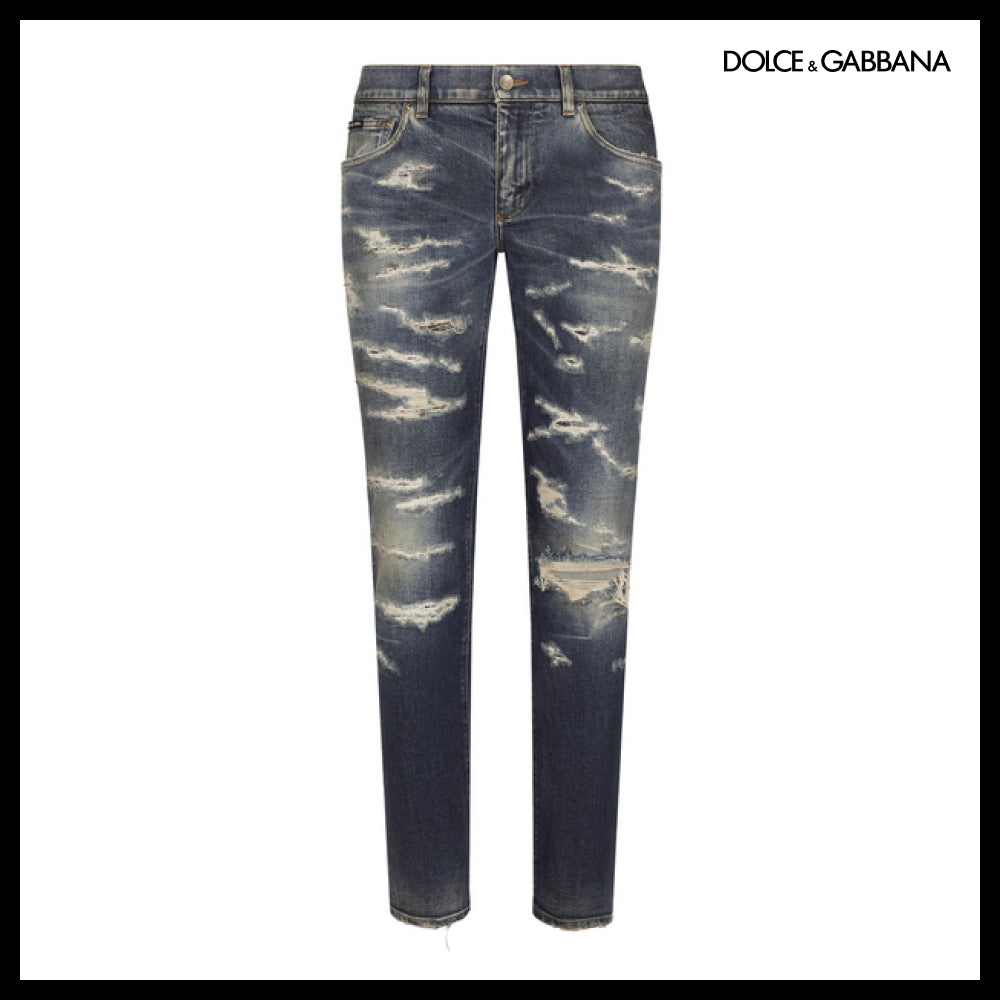 ★Dolce&Gabbanaアウトレットセール★DENIM JEANS WITH ABRASION