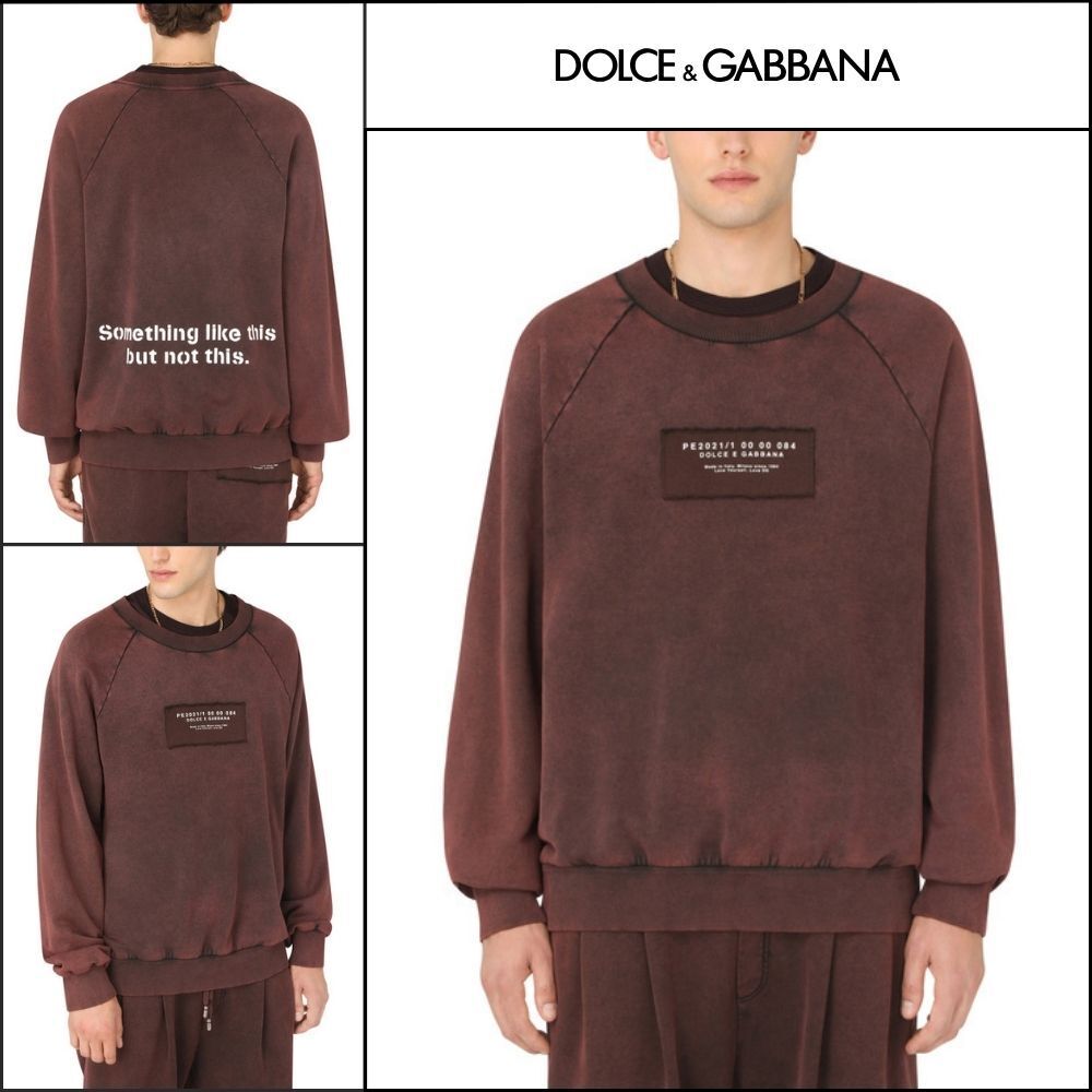 【Dolce&Gabbana】ROUND NECK JERSEY SWEATSHIRT PATCHED