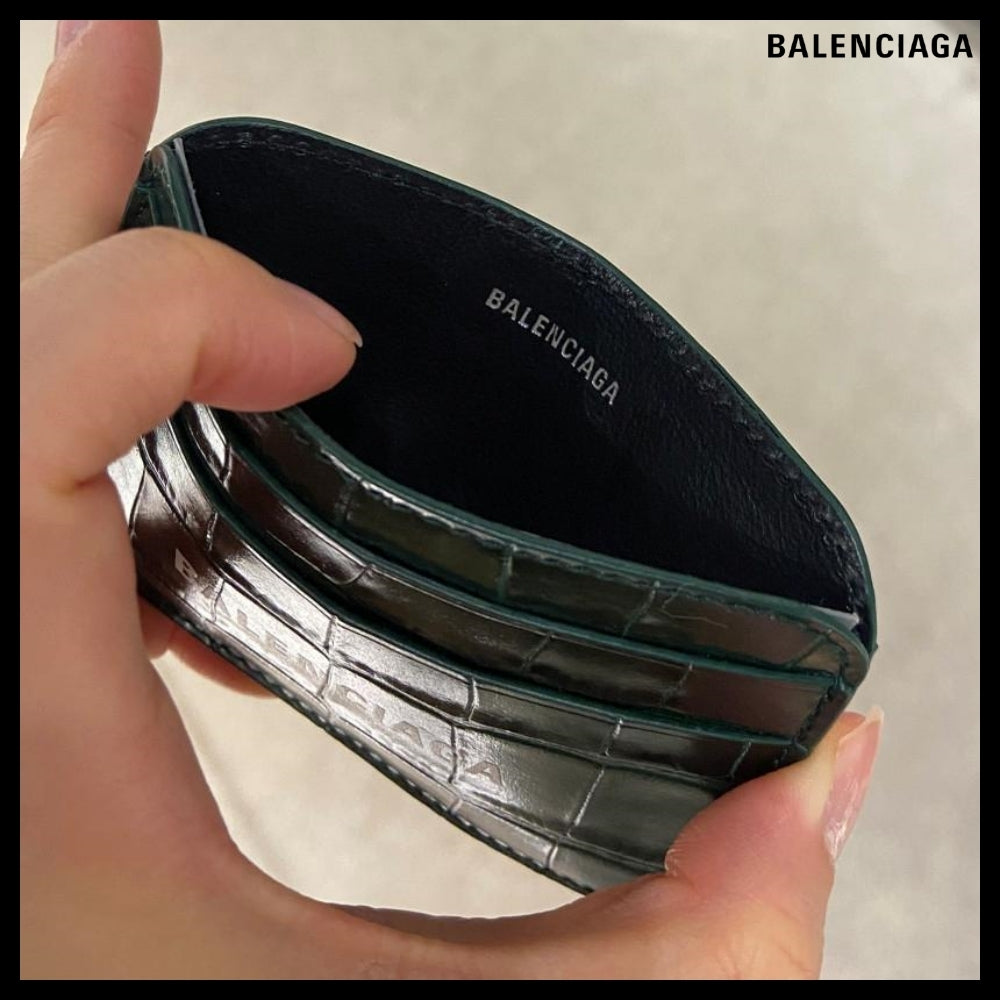 【BALENCIAGA】Cash Card Holder Embossed Leather Card Case