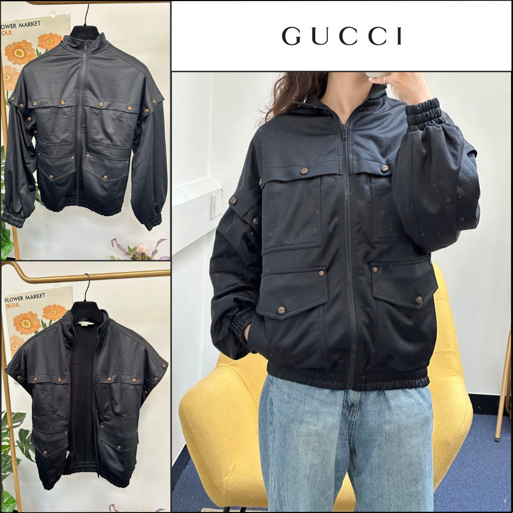 【GUCCI】Vintage Multi-Pocket Detachable Jacket Black