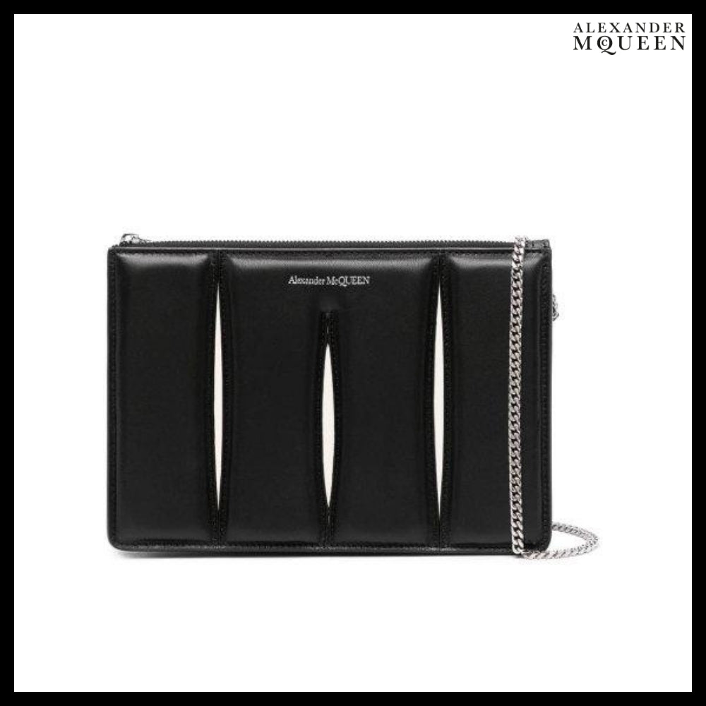 【Alexander Mcqueen】The Slash Zipped Card Holder Pouch Bag