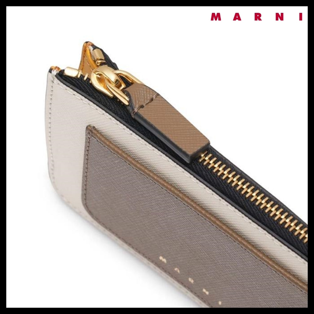 【MARNI】Multicolor Trunk Card Wallet Beige