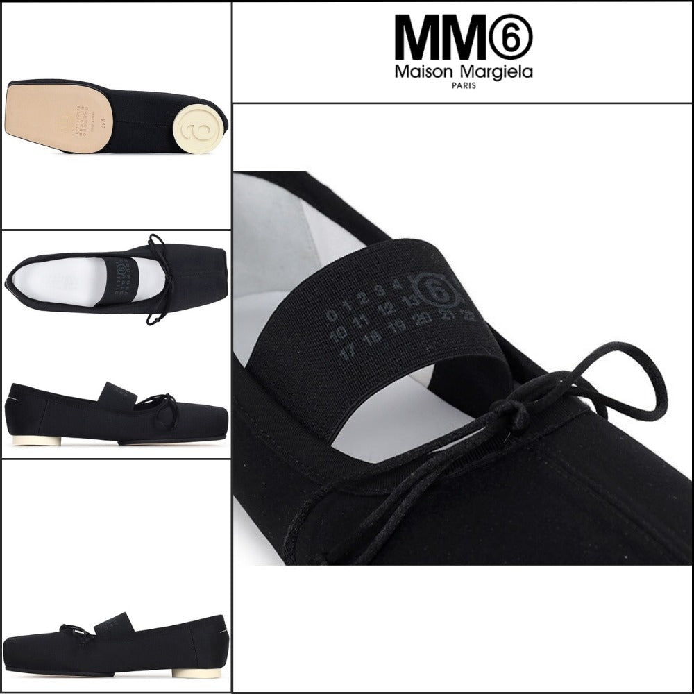 【MM6 Maison Margiela】25SS Black Anatomic Numbers Ballerina