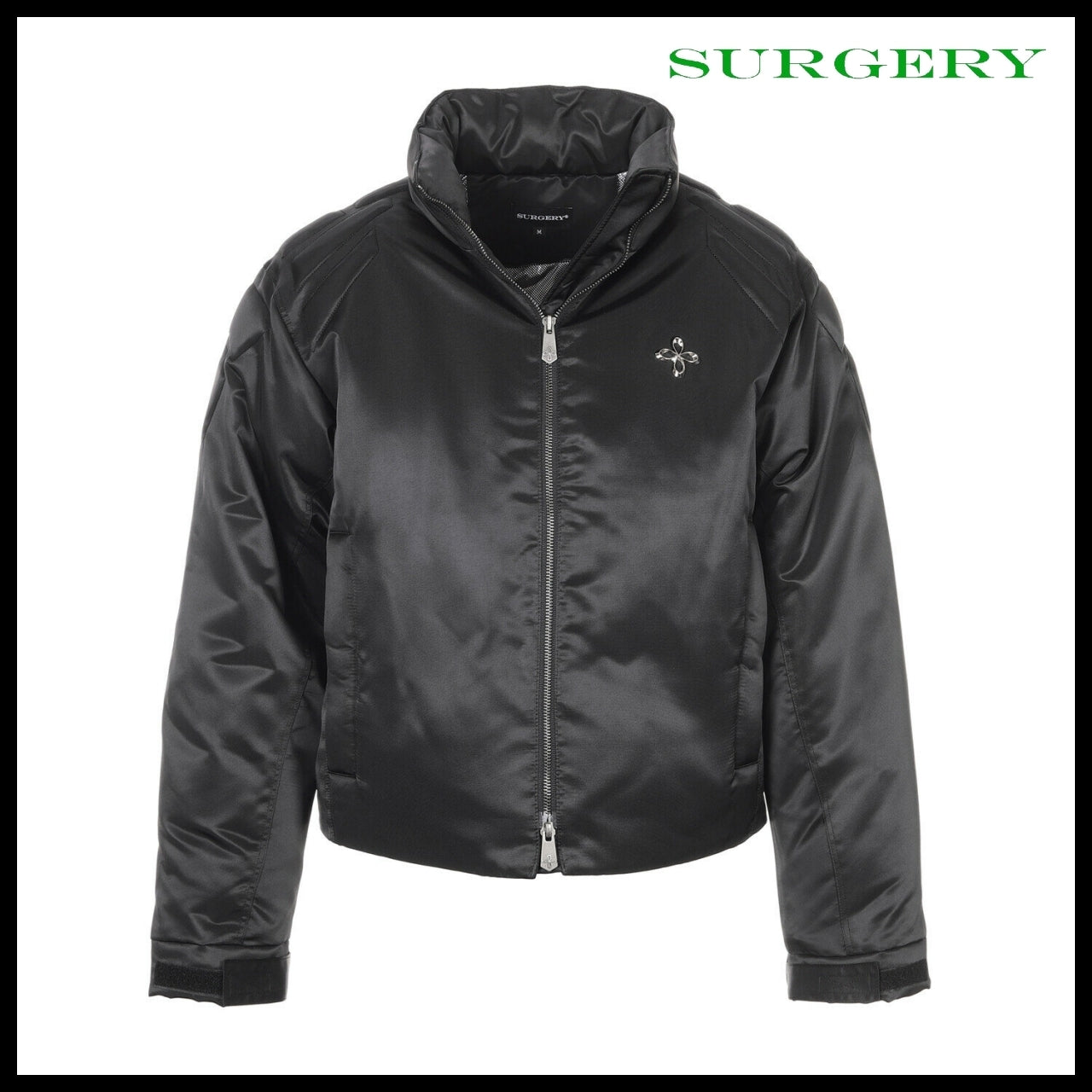 【SURGERY】Biker Embossing Puffer Jacket Black