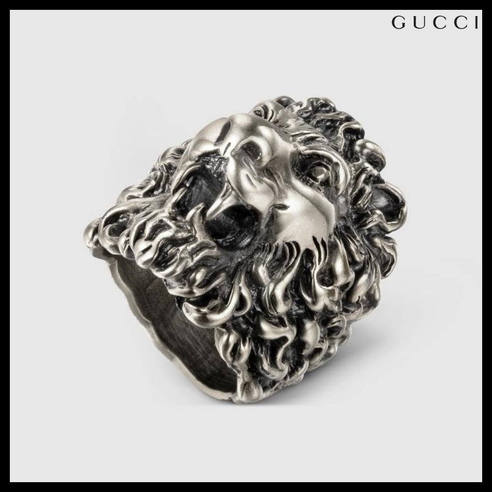 【GUCCI】Lion Face Metal Ring SILVER
