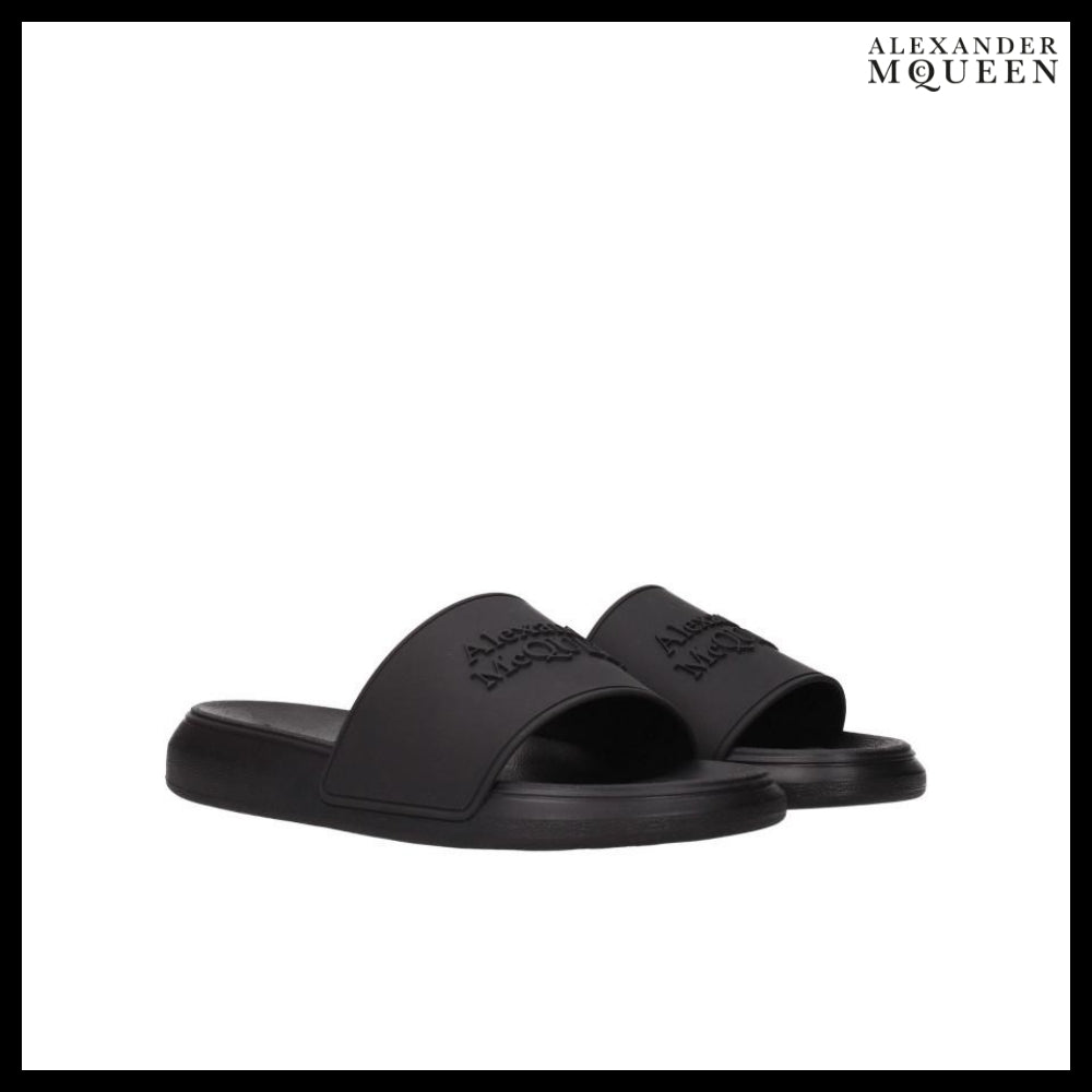 【Alexander Mcqueen】Black Logo Slide