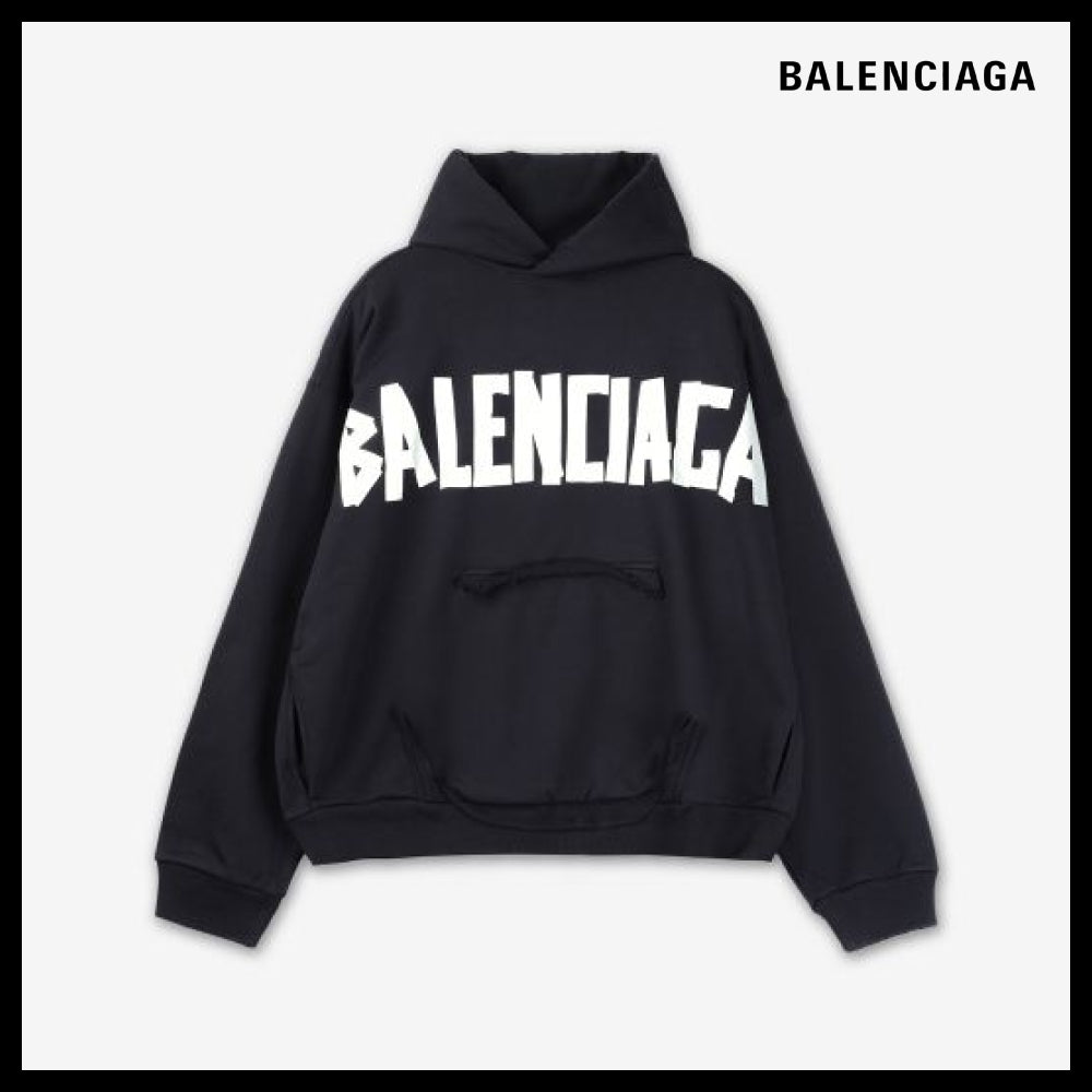 【BALENCIAGA】Ripped Pocket Hood Faded Black:Silver