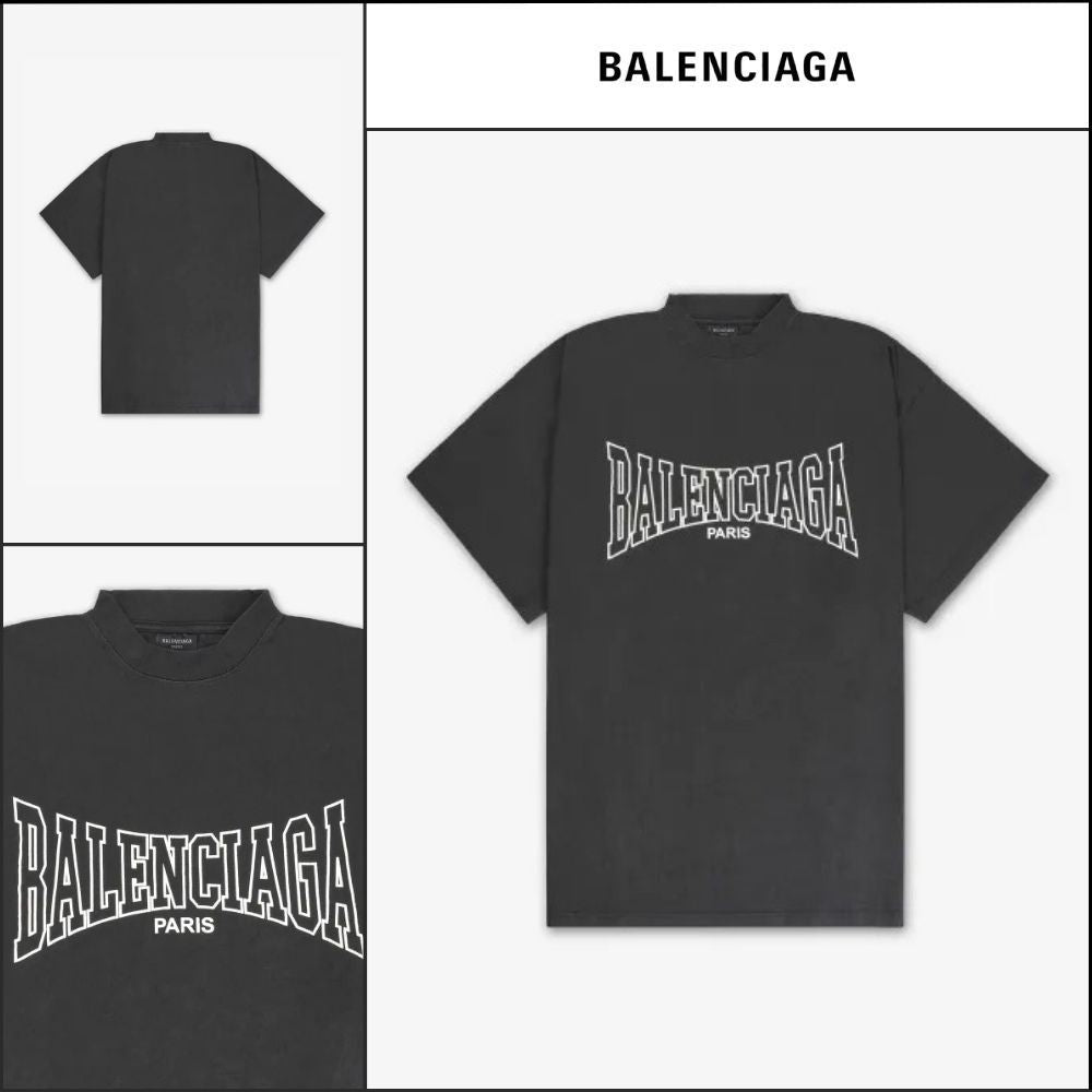 【BALENCIAGA】Oversized Short Sleeve T Shirt Washed Black
