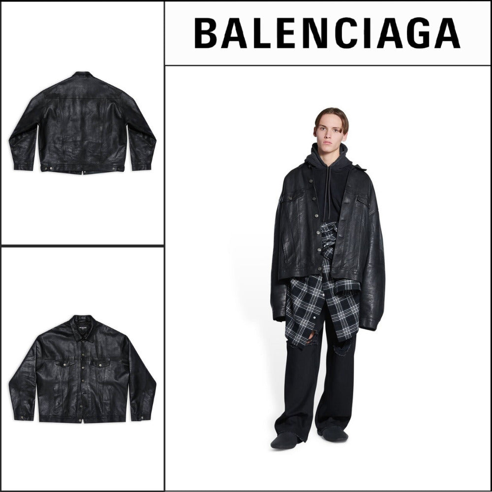 【BALENCIAGA】Denim Style Jacket Black