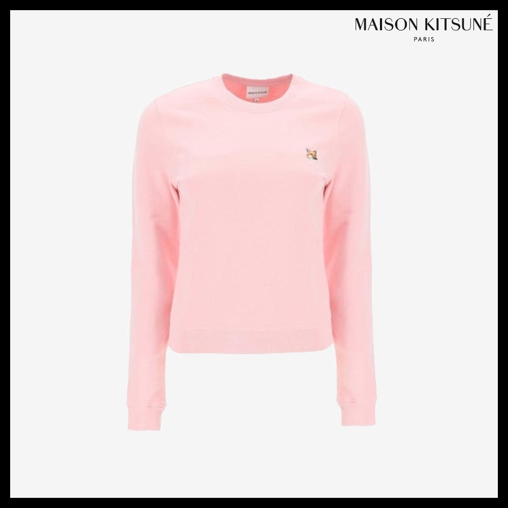 【MAISON KITSUNE】Fox Head Sweatshirt Pink Women