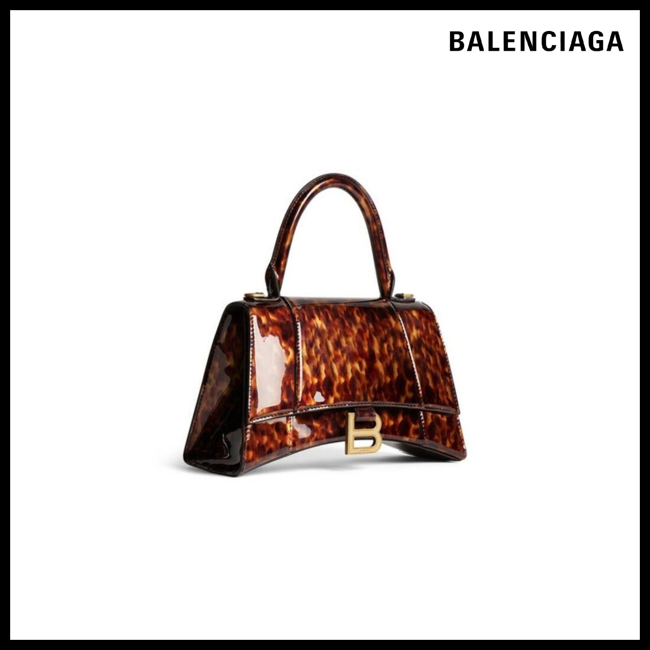 【BALENCIAGA】Hourglass Small Handbag in Tortoise Shell