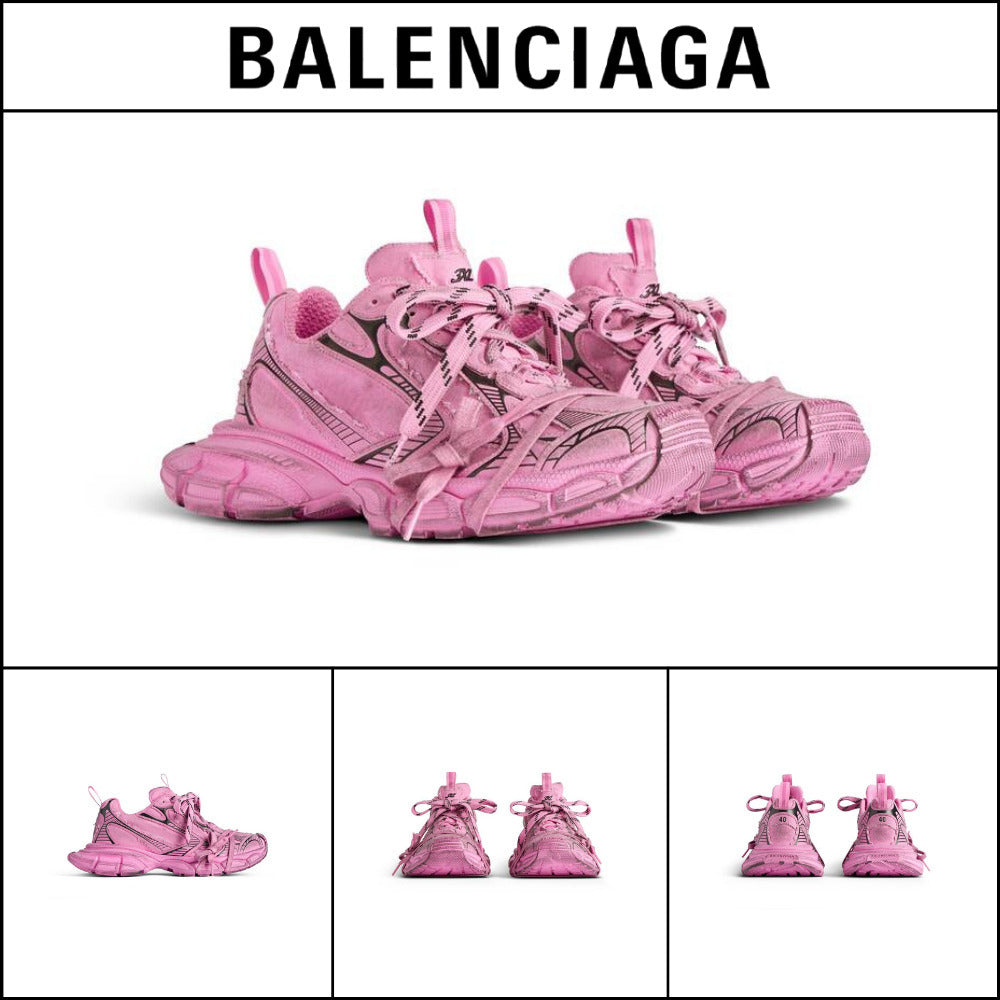 【BALENCIAGA】3XL SNEAKER PINK DESTROYED CANVAS