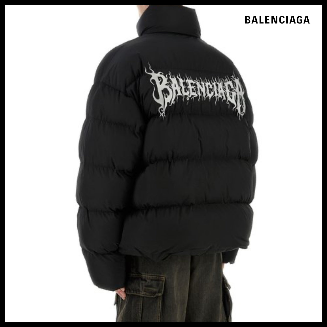 【BALENCIAGA】DIY Metal Outline Puffer Jacket Black