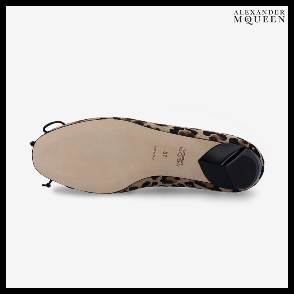 【Alexander Mcqueen】Armadillo Ballet Flats Leopard Black