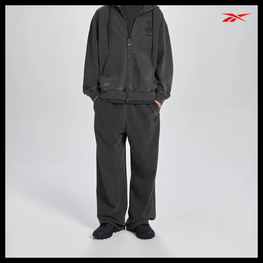 【Reebok】Garment Dyed Relaxed Fit Wide Straight Pants