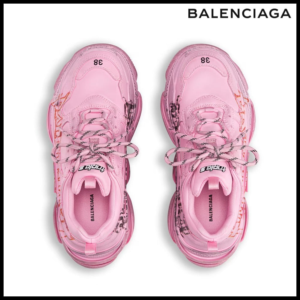 【BALENCIAGA】Triple S Sneaker DIY Metal Pink