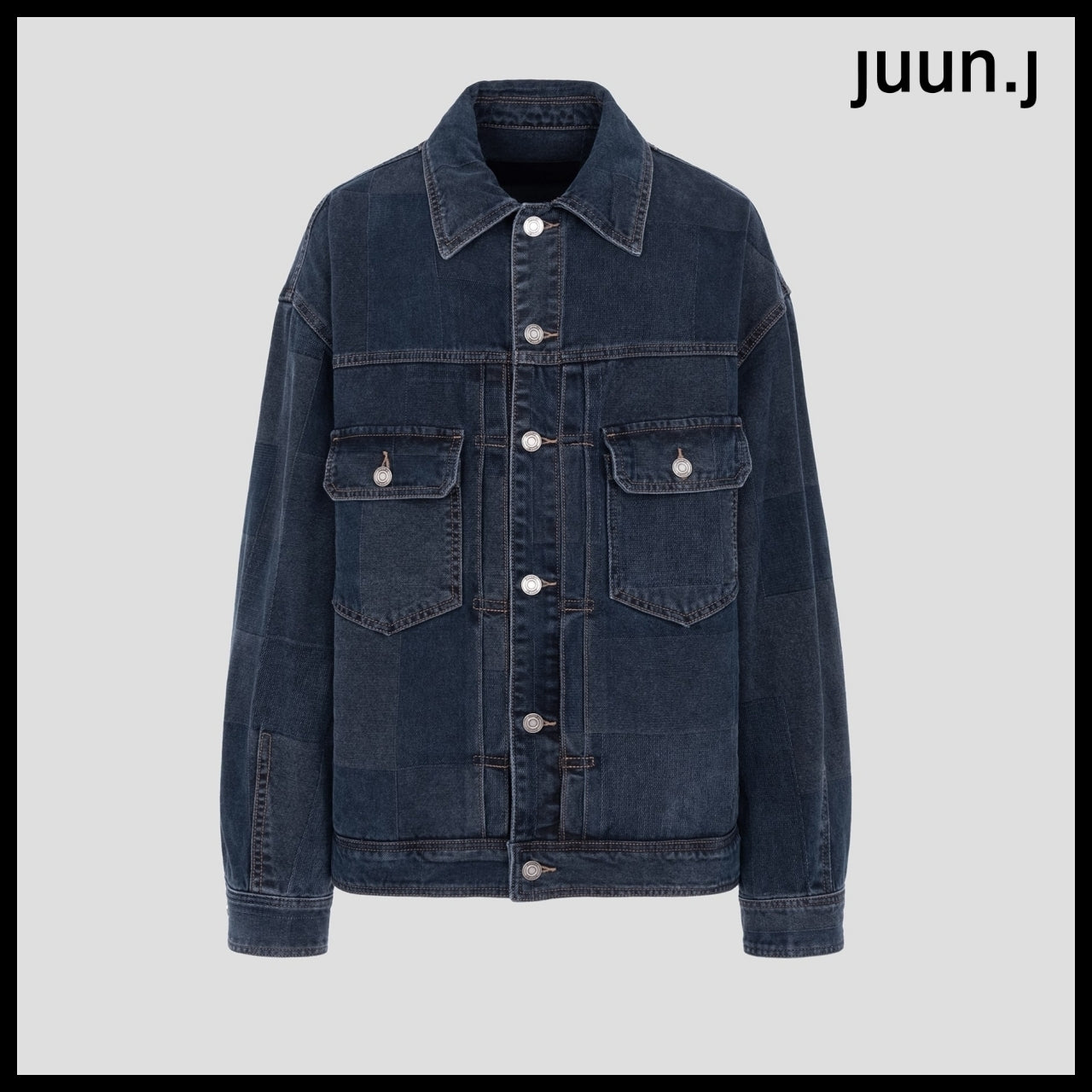 【JUUN.J】Jacquard Denim Trucker Navy