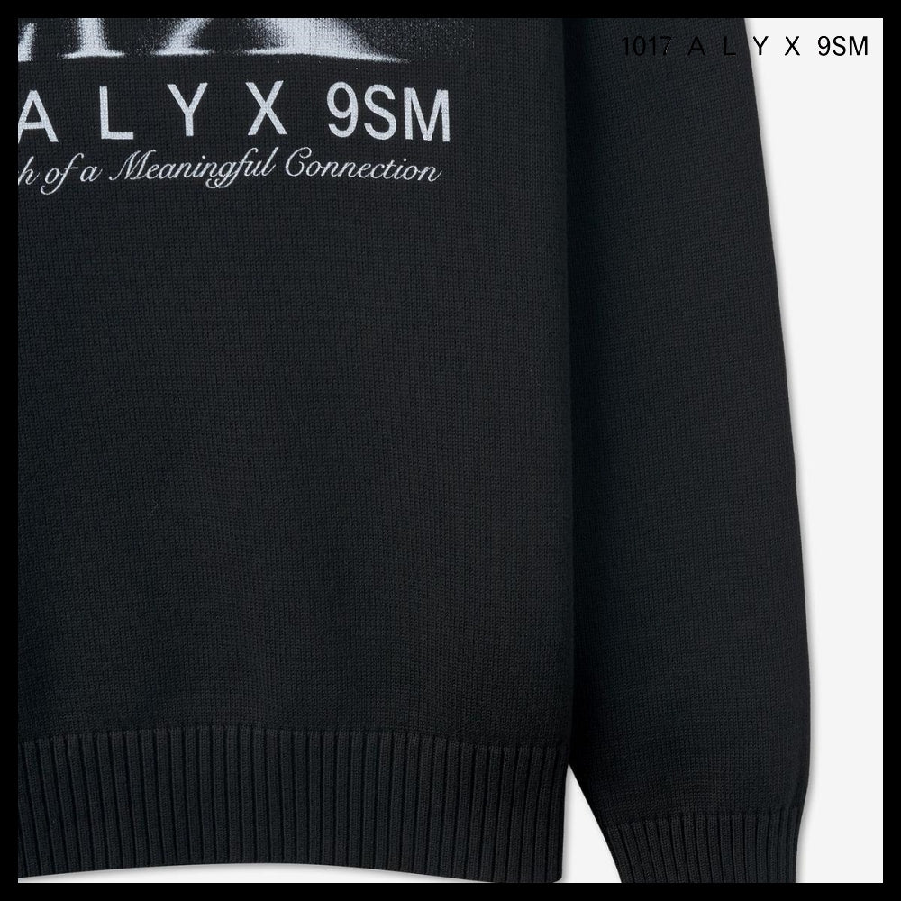 【ALYX】Graphic-Print Knitted Sweater, Black