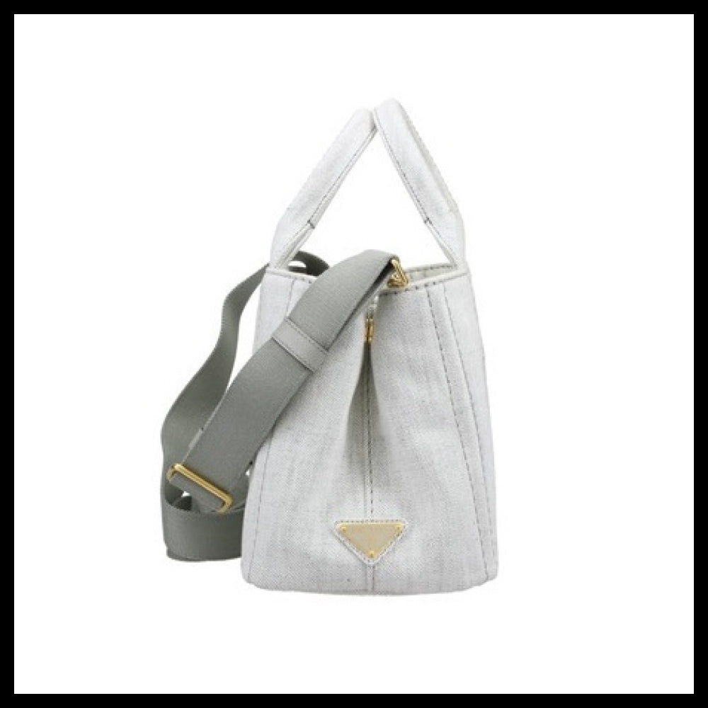 【PRADA】Denim Tote Bag Grey Women's