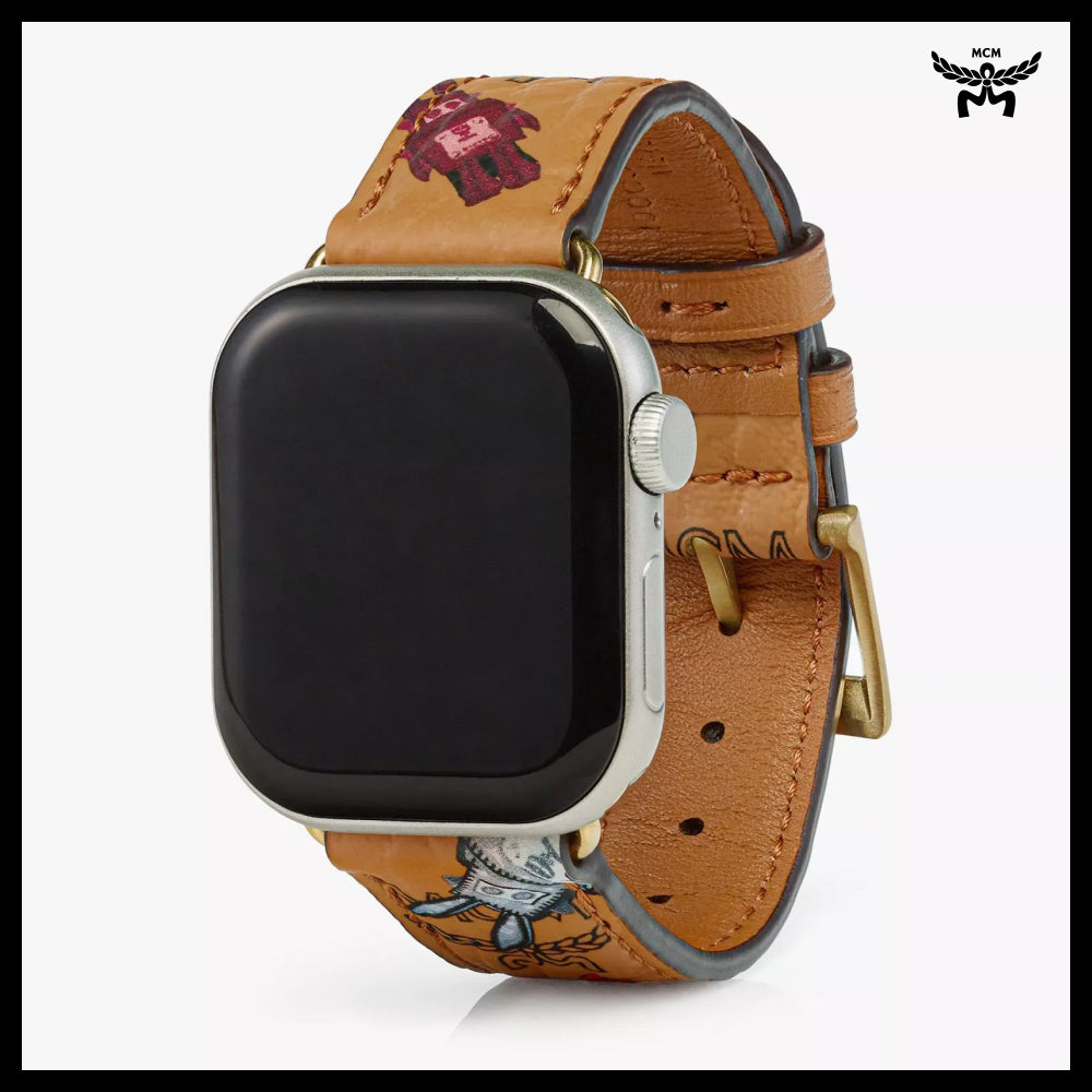 【MCM】Visetos Apple Watch Strap Cognac