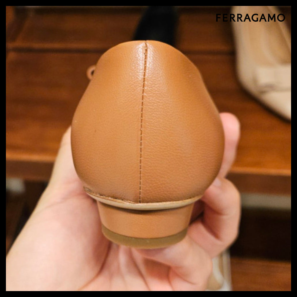 【Ferragamo】VIVA NEW ballerina flat shoes brown