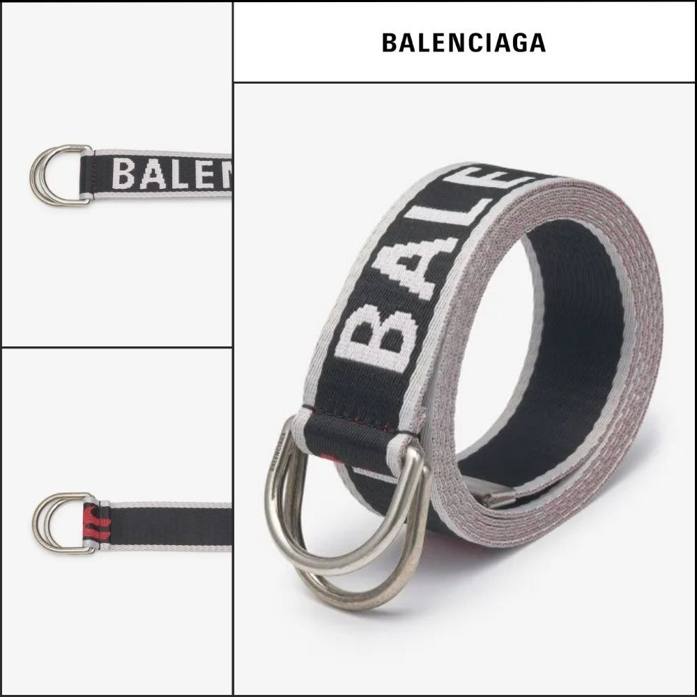【BALENCIAGA】D Ring Belt Gray Red