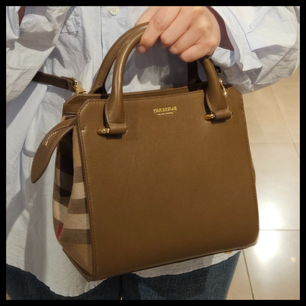【BURBERRY】BANWELL house check mini tote bag earth