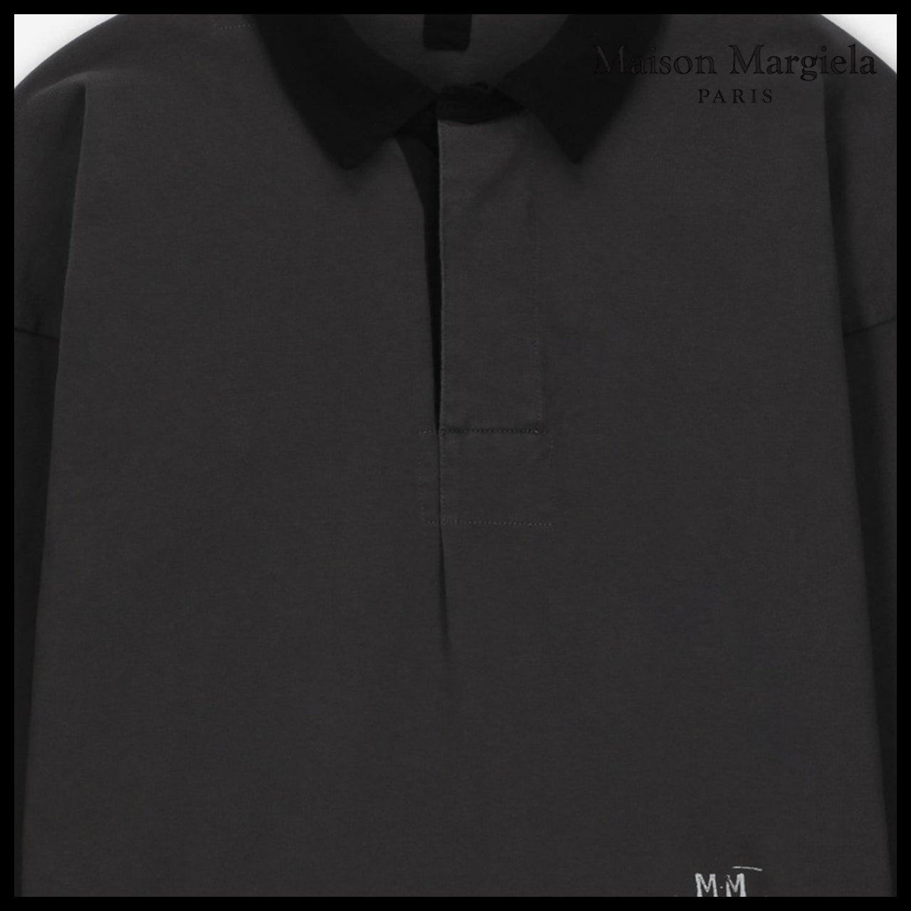 【Maison Margiela】Logo Rugby Polo Shirt Anthracite