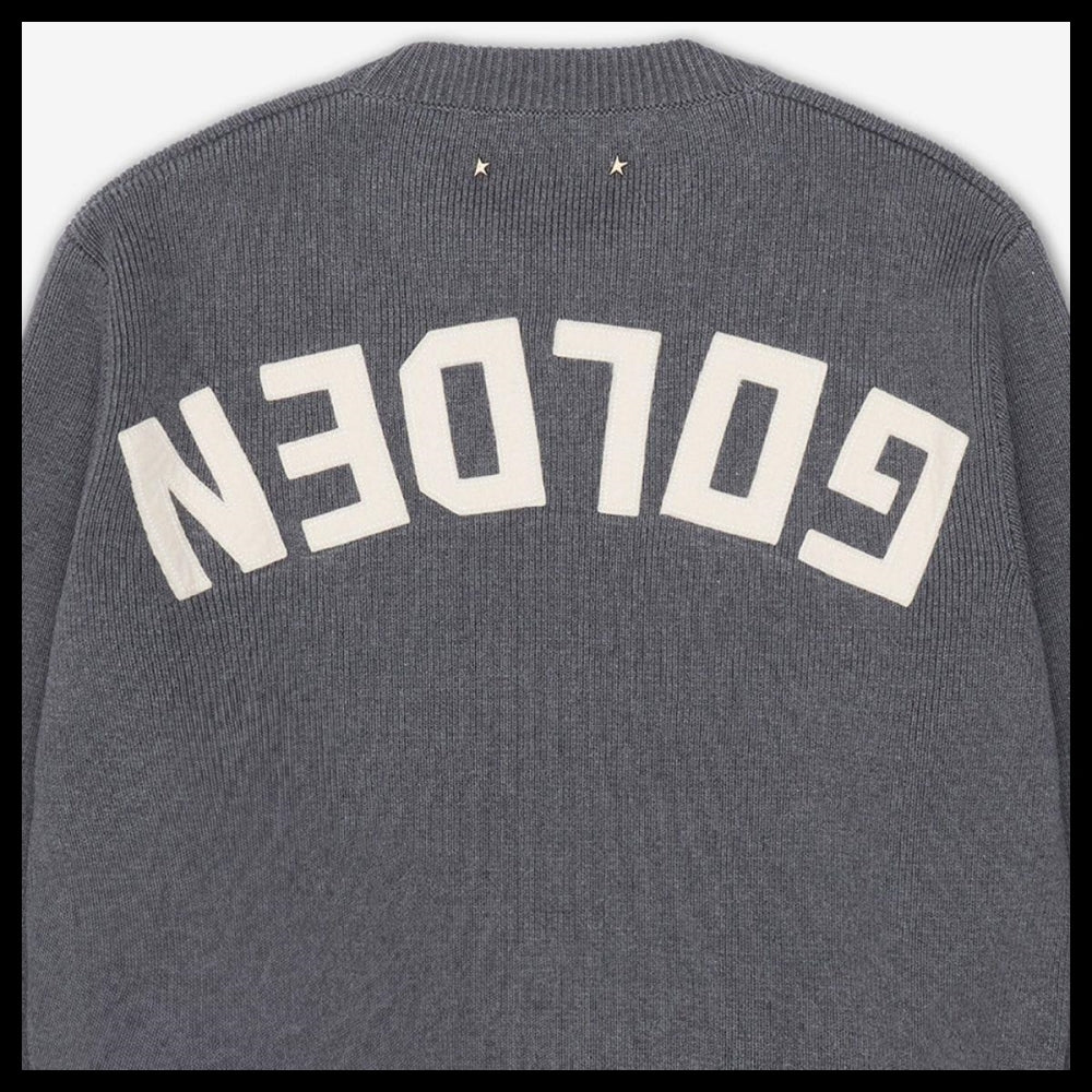 【Golden Goose】Boyfriend Crewneck Knit - Dark Gray Melange