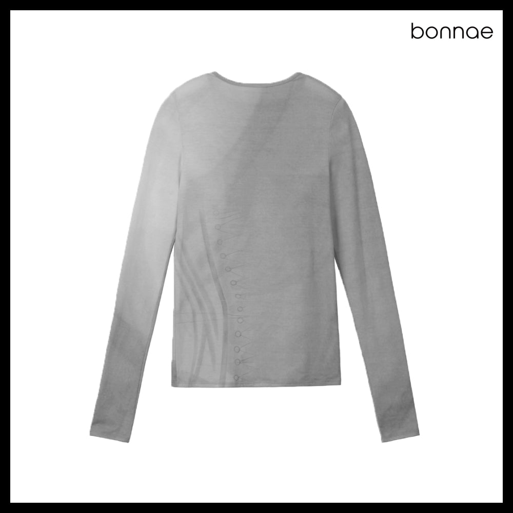 【Bonnae】Women's Corset Graphic Top - Gray
