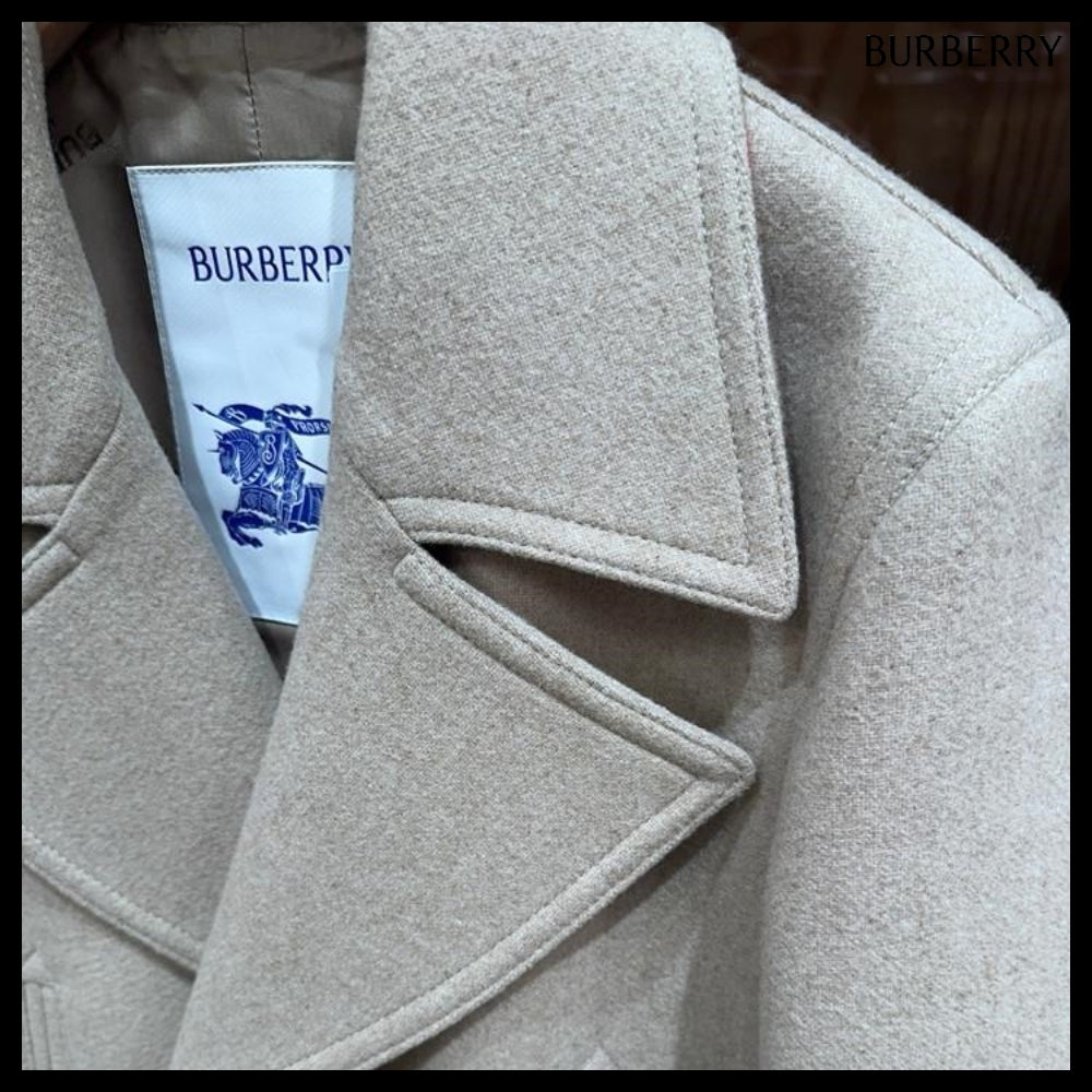 【Burberry】New ERROL Internal EKD Wool Nylon Short Peacoat