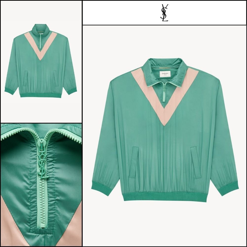 【Saint Laurent】Nylon Faille CASSANDRE Windbreaker