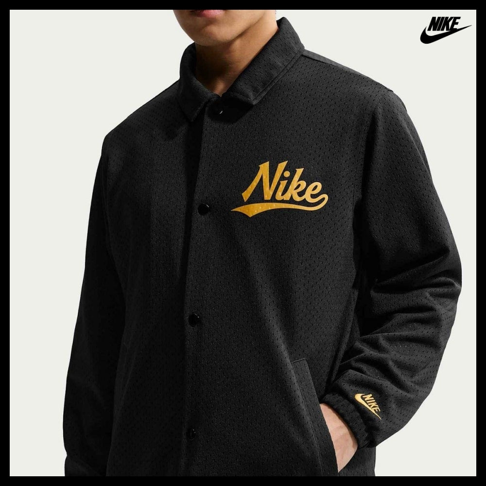 【Nike】SPORTSWEAR CLUB COACH JACKET BLACK SAFFRON QUARTZ