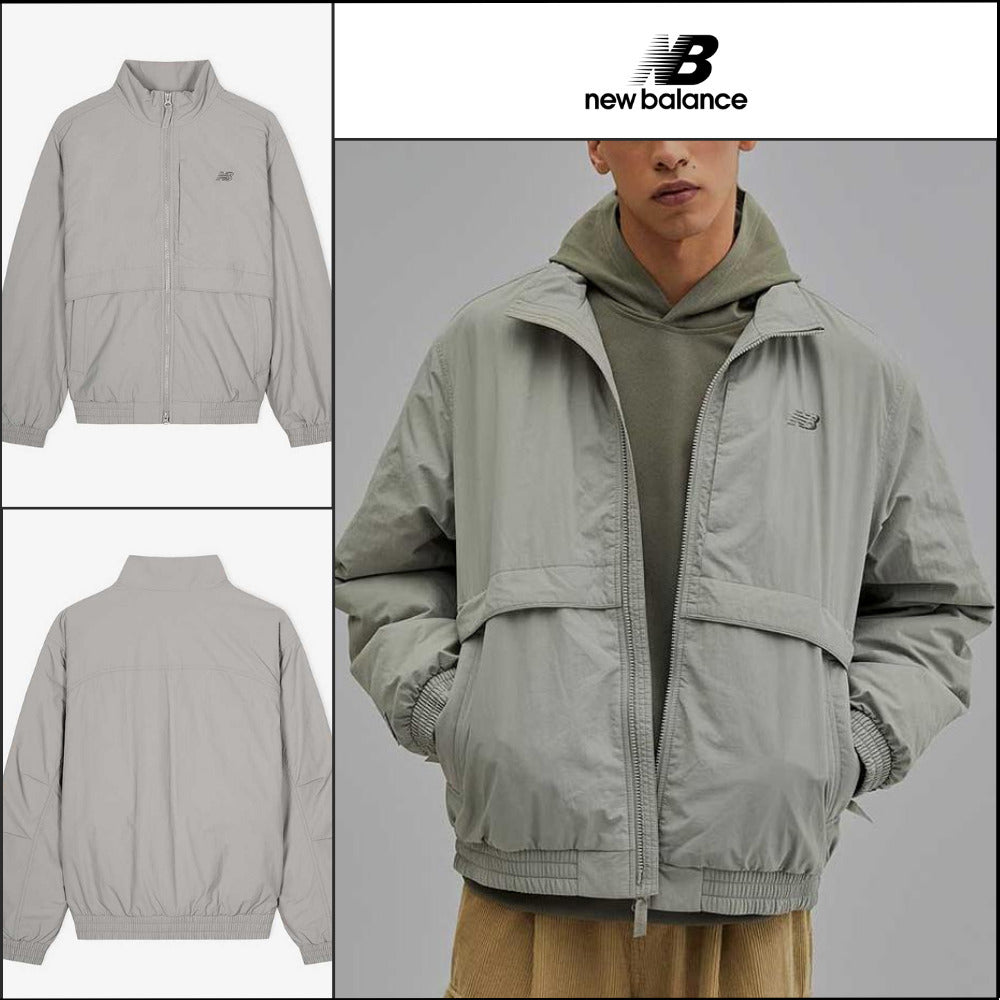 【New Balance】Unisex Heritage Stand Neck Padded JacketTaupe