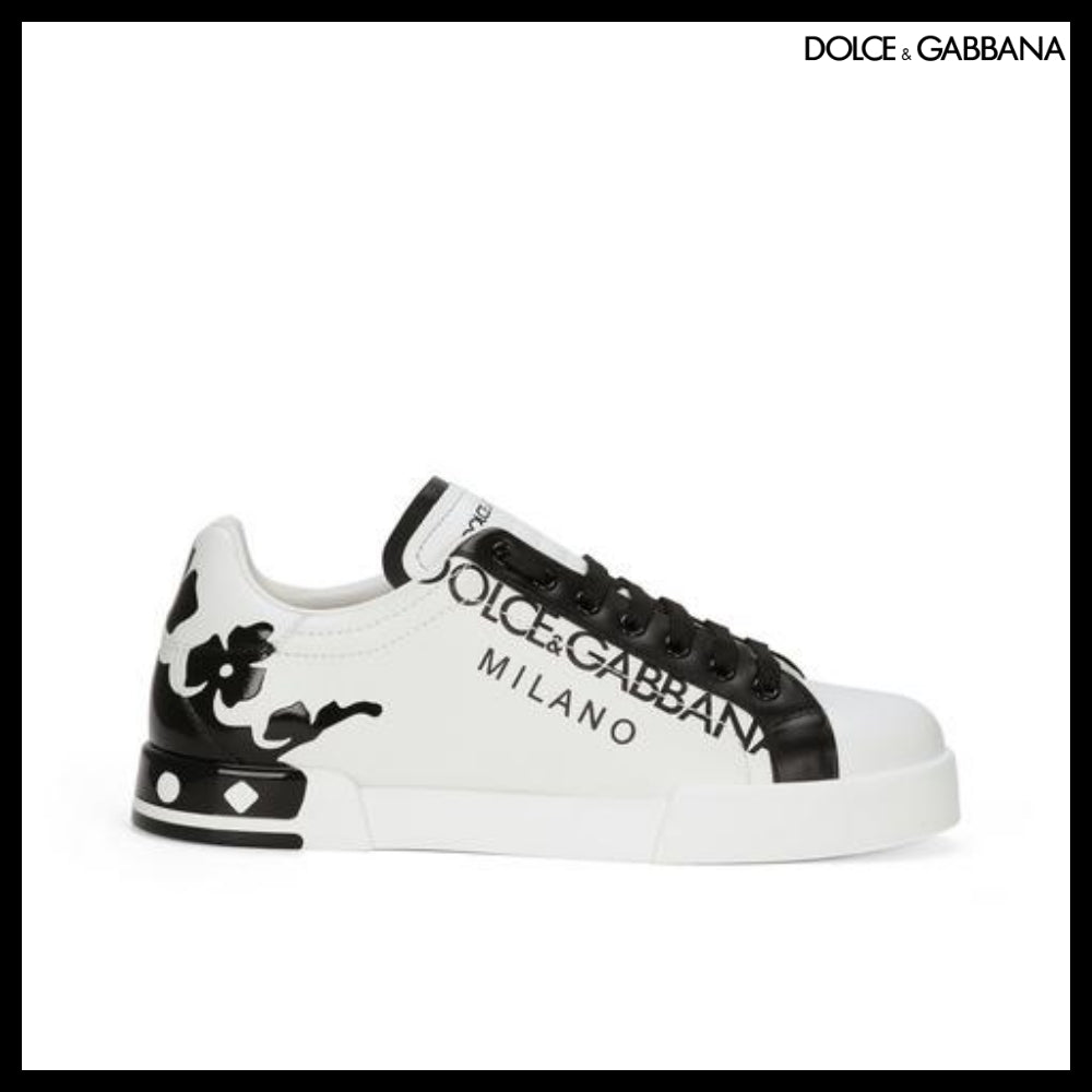 【Dolce&Gabbana】PORTOFINO SNEAKERS PRINTED PATENT CALFSKIN