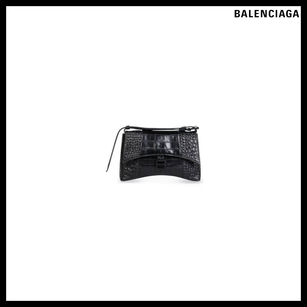 【BALENCIAGA】Downtown XS Shoulder Bag Crocodile Embossed