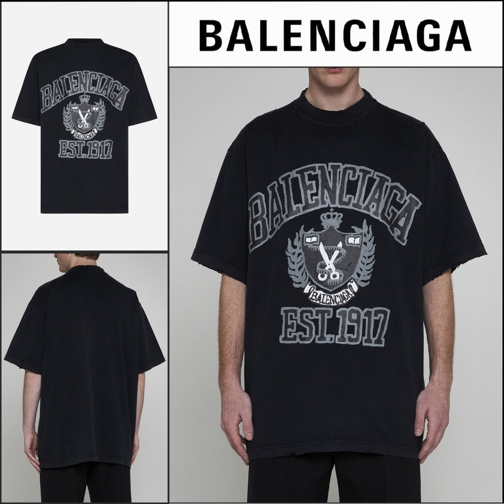 【BALENCIAGA】DIY College Medium Fit T-Shirt Black