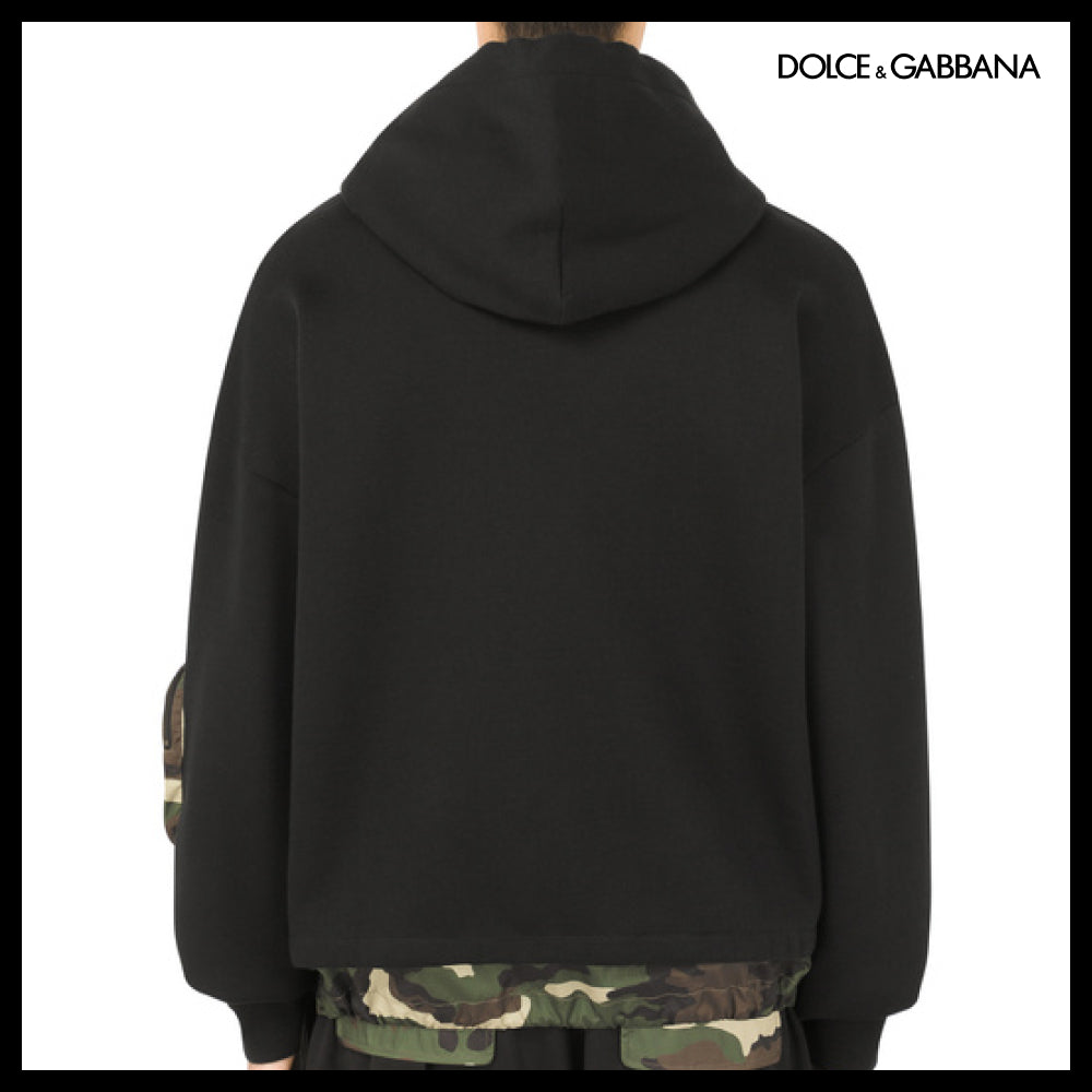 【Dolce & Gabbana】Hoodie with Camouflage-Print Details