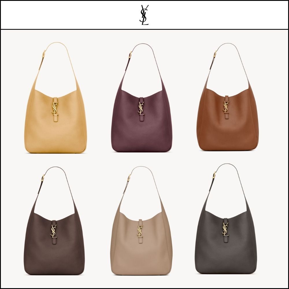 【Saint Laurent】Grained Leather Soft LE 5 A 7 Large Bag