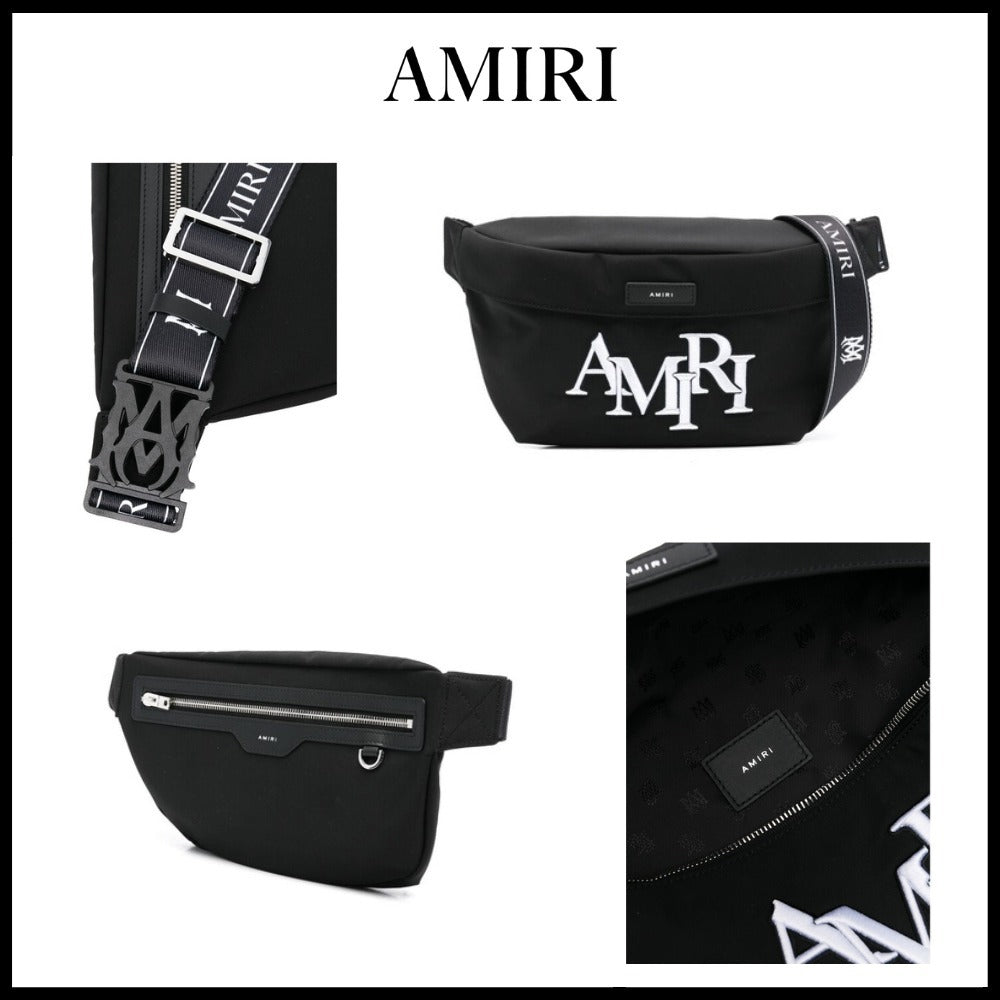 【AMIRI】ロゴプリント ウールナイロン ベルトバッグ