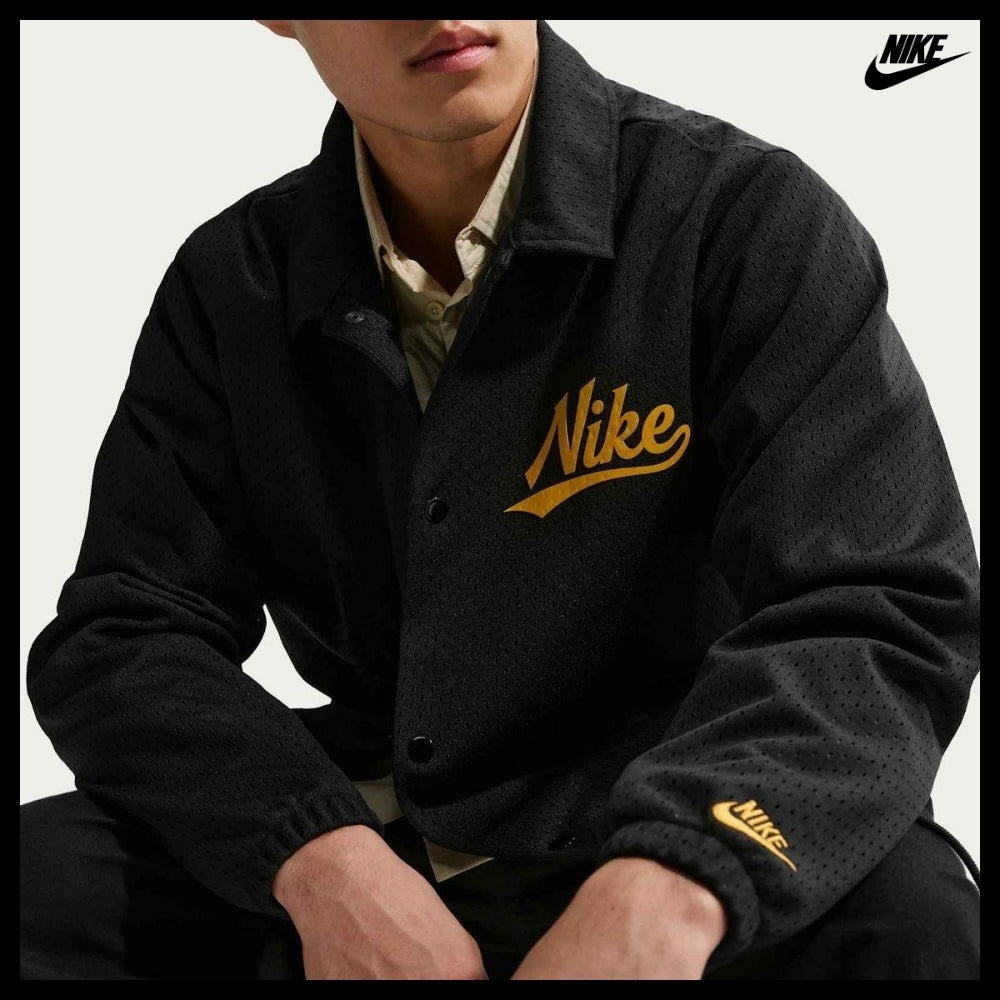 【Nike】SPORTSWEAR CLUB COACH JACKET BLACK SAFFRON QUARTZ