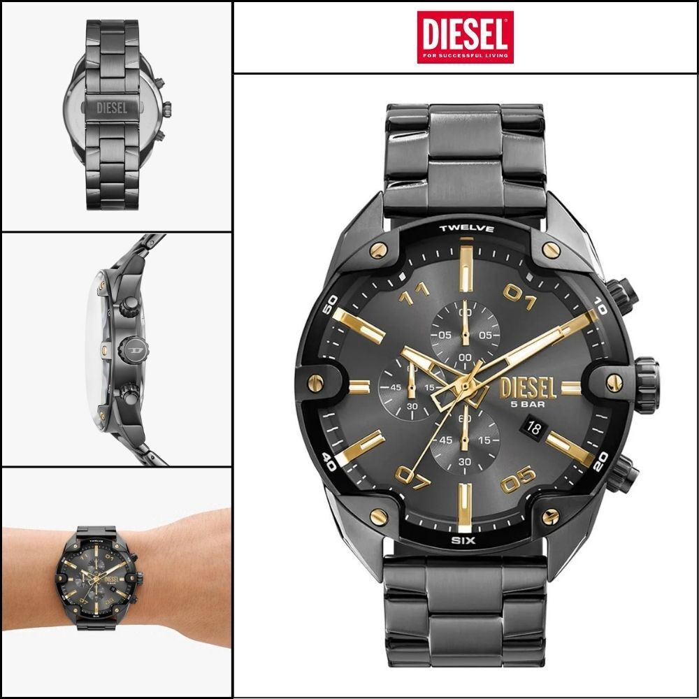 【DIESEL】Spiked Chronograph Men’s Metal Watch