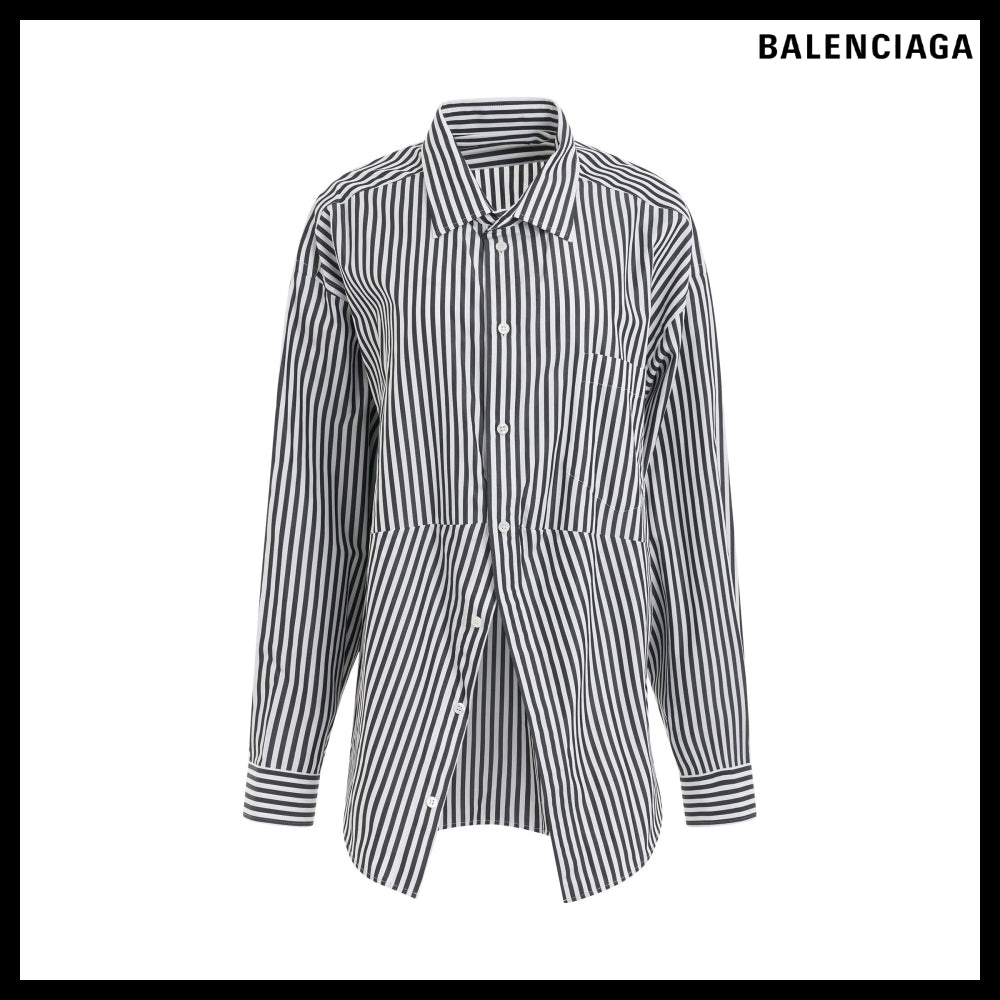 【BALENCIAGA】Swing Shirt Large Fit Black White