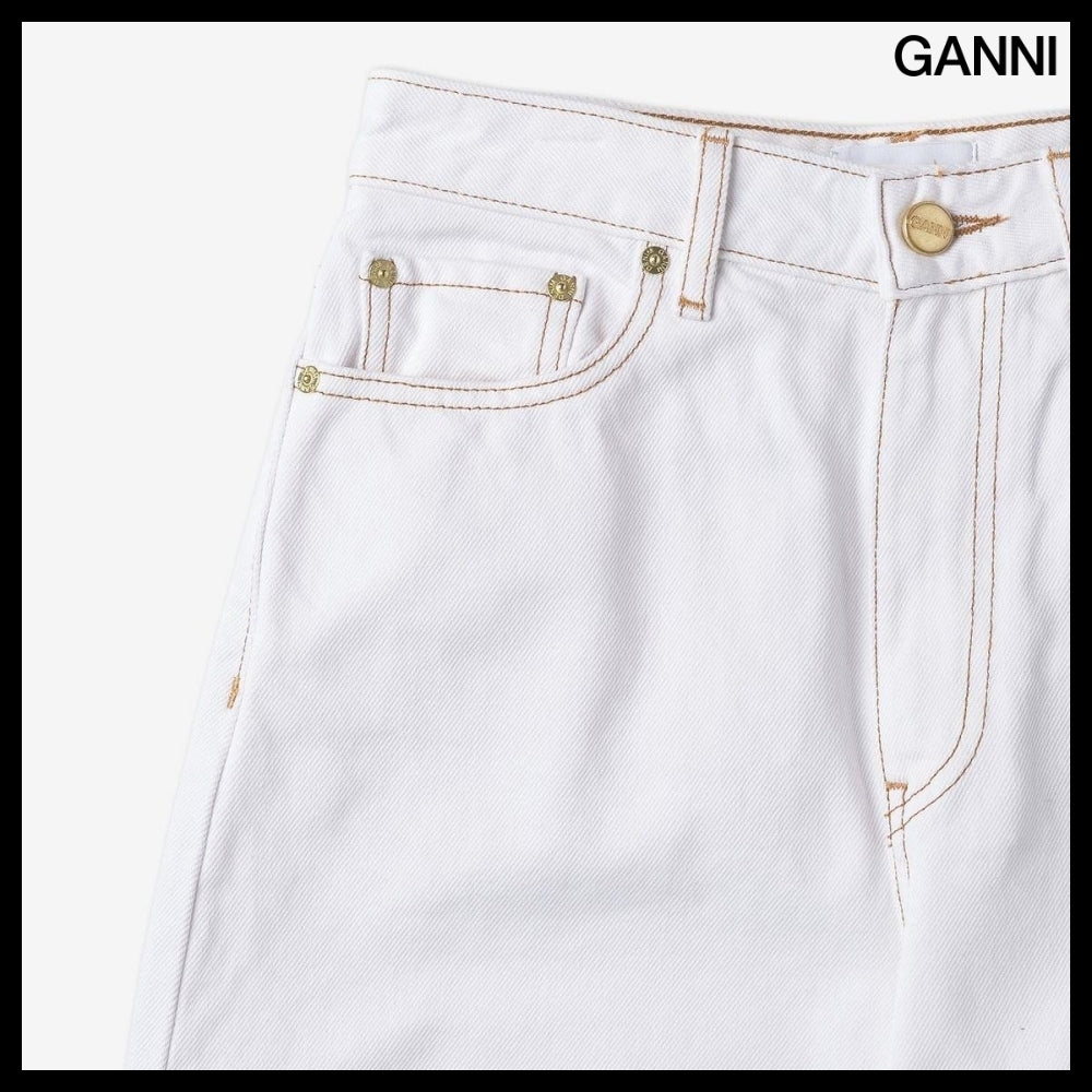 【Ganni】ステリー デニム パンツ ブライト ホワイト